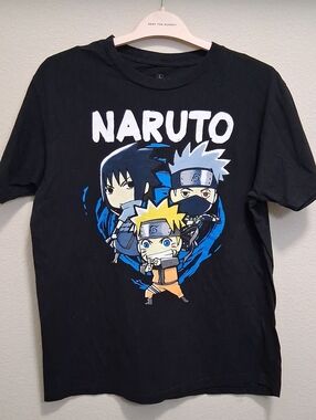 Ripple Junction Black Naruto Shippuden Logo Tee
